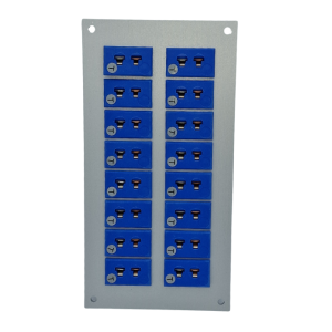 Thermocouple Connector Aluminium Panel with Type T ANSI Miniature Sockets - 16 Way