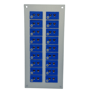 Thermocouple Connector Aluminium Panel with Type T ANSI Miniature Sockets - 18 Way