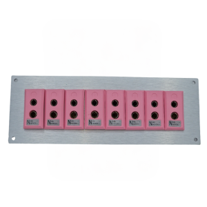 Thermocouple Connector Aluminium Panel with Type N IEC Standard Sockets - 8 Way