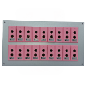 Thermocouple Connector Aluminium Panel with Type N IEC Standard Sockets - 18 Way