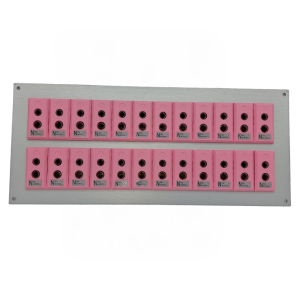 Thermocouple Connector Aluminium Panel with Type N IEC Standard Sockets - 24 Way