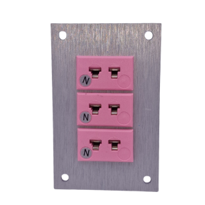 Thermocouple Connector Aluminium Panel with Type N IEC Miniature Sockets - 3 Way