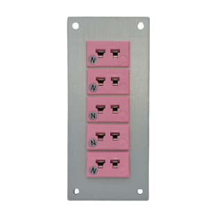 Thermocouple Connector Aluminium Panel with Type N IEC Miniature Sockets - 5 Way