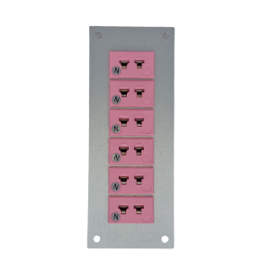 Thermocouple Connector Aluminium Panel with Type N IEC Miniature Sockets - 6 Way