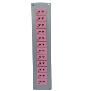 Thermocouple Connector Aluminium Panel with Type N IEC Miniature Sockets - 12 Way
