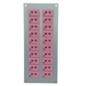 Thermocouple Connector Aluminium Panel with Type N IEC Miniature Sockets - 20 Way