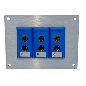 Thermocouple Connector Aluminium Panel with Type K JIS Standard Sockets - 3 Way