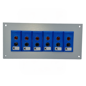 Thermocouple Connector Aluminium Panel with Type K JIS Standard Sockets - 6 Way