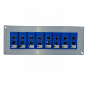 Thermocouple Connector Aluminium Panel with Type K JIS Standard Sockets - 8 Way