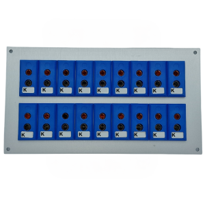 Thermocouple Connector Aluminium Panel with Type K JIS Standard Sockets - 18 Way