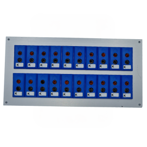 Thermocouple Connector Aluminium Panel with Type K JIS Standard Sockets - 20 Way