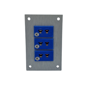Thermocouple Connector Aluminium Panel with Type K JIS Miniature Sockets - 3 Way