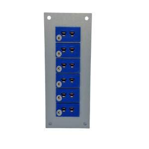 Thermocouple Connector Aluminium Panel with Type K JIS Miniature Sockets - 6 Way