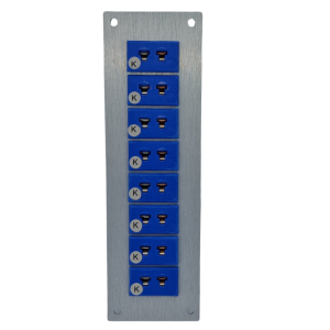 Thermocouple Connector Aluminium Panel with Type K JIS Miniature Sockets - 8 Way