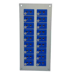 Thermocouple Connector Aluminium Panel with Type K JIS Miniature Sockets - 18 Way