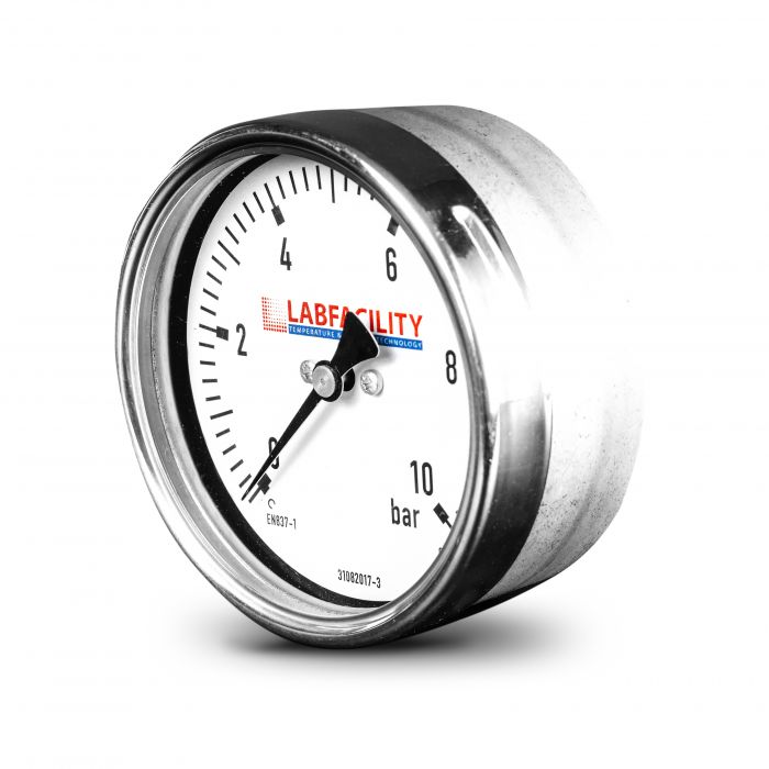 Low temperature outlet pressure gauge