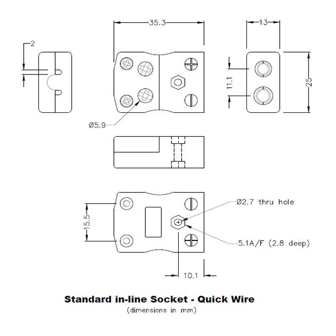 Standard Quick Wire Thermocouple Connector Plug Socket As B Mq Fq Type B Ansi