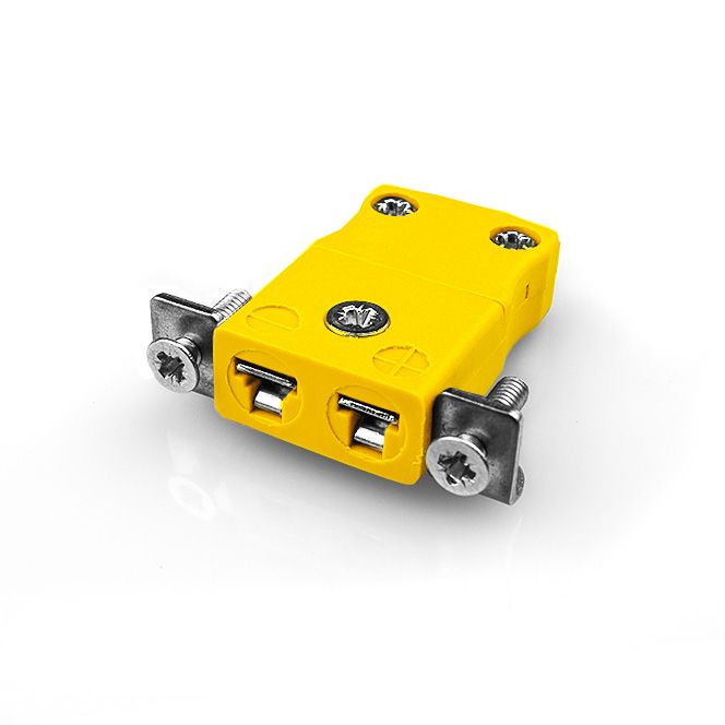 Yellow Plastic Shell K Type Panel Mount Thermocouple Socket & Plug Connector 