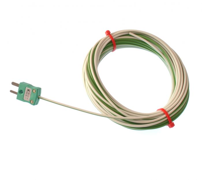 PTFE Single Shot IEC Exposed Junction Thermocouple with Miniature Plug -  Type K